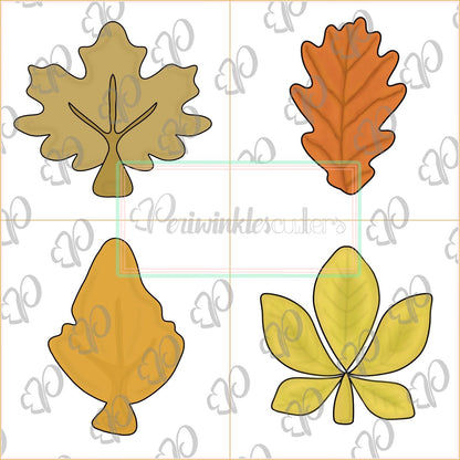 Fall Leaves 2019 Cookie Cutter - Leaf Cookie Cutter - Periwinkles Cutters