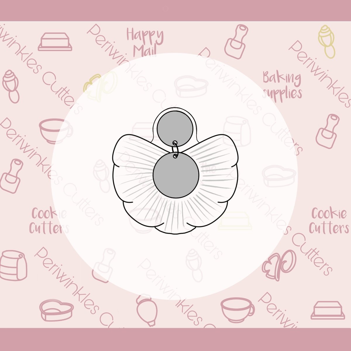 Fan Earrings Cookie Cutter - Periwinkles Cutters