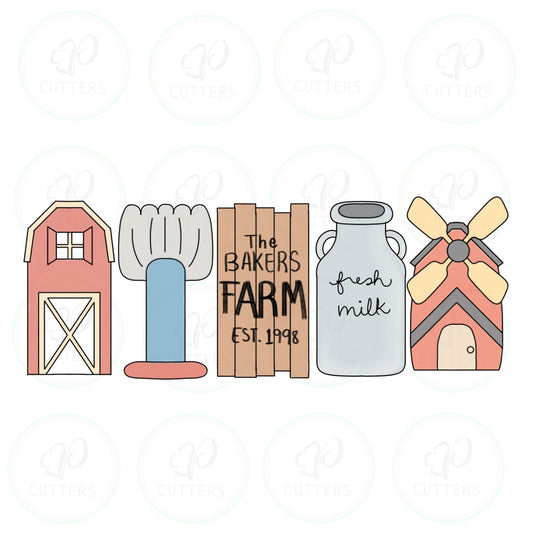 Farm House Tall Set Cookie Cutter - Periwinkles Cutters