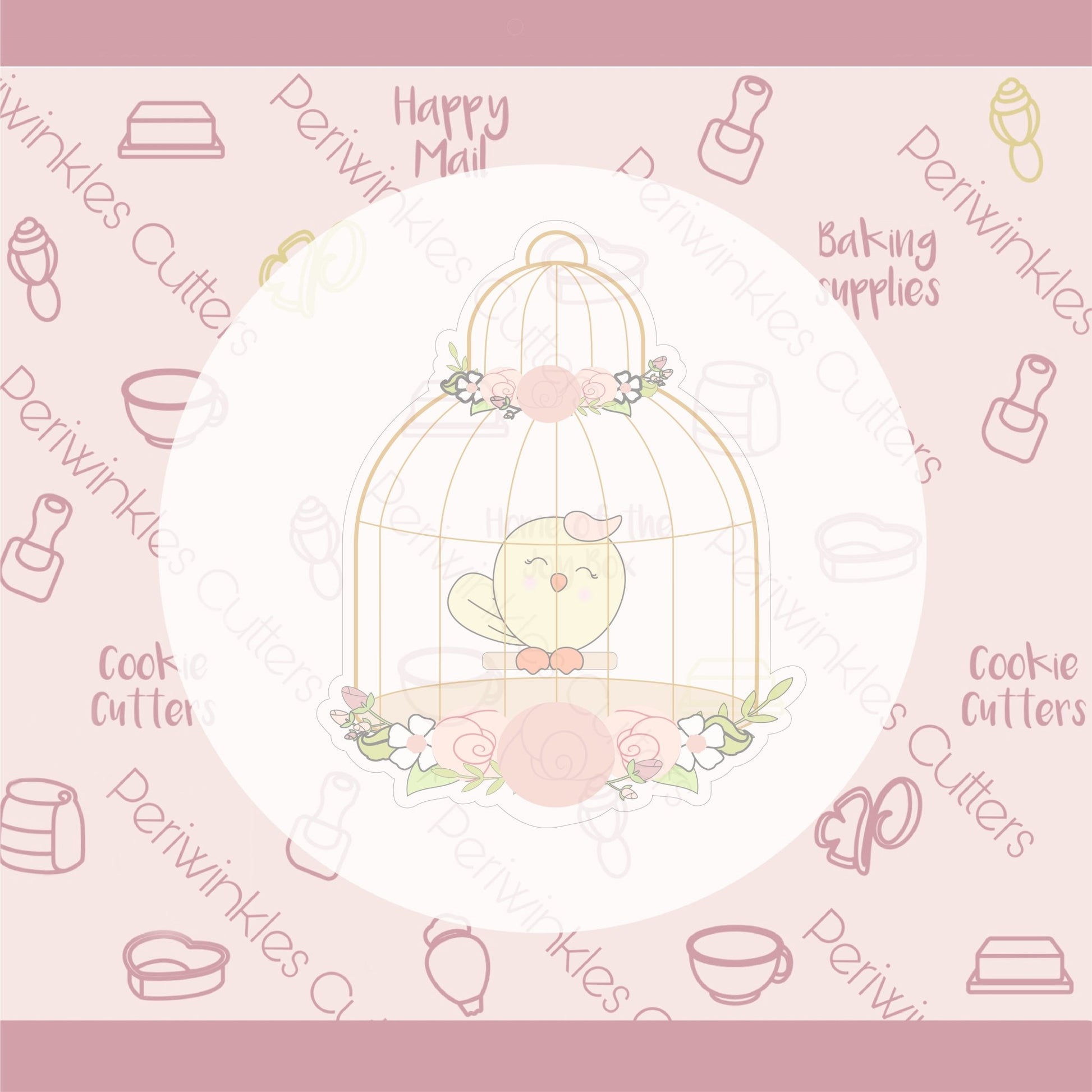 Floral Bird Cage Cookie Cutter - Periwinkles Cutters