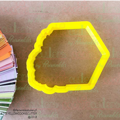 Floral Hexagon Cookie Cutter - Periwinkles Cutters