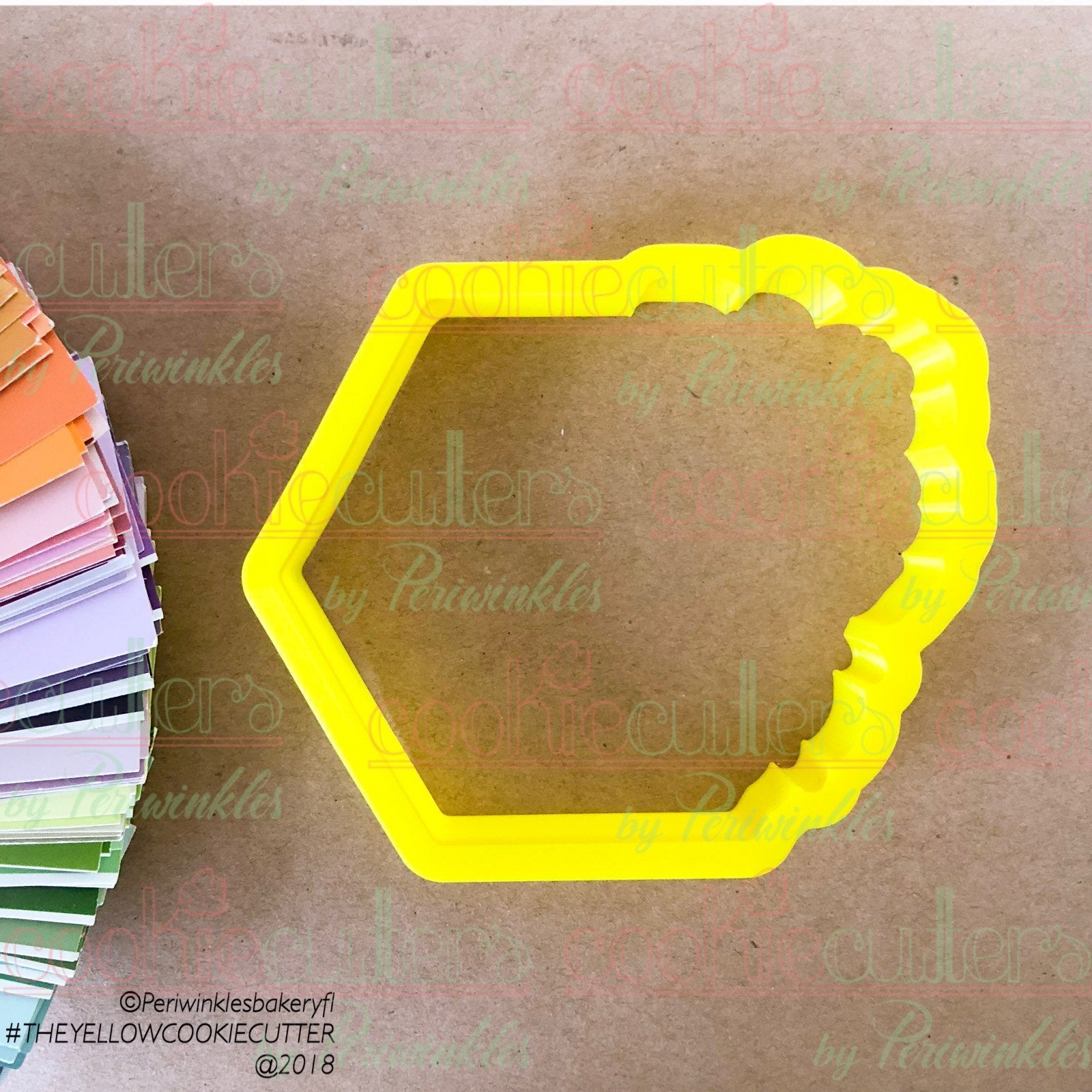 Floral Hexagon Cookie Cutter - Periwinkles Cutters