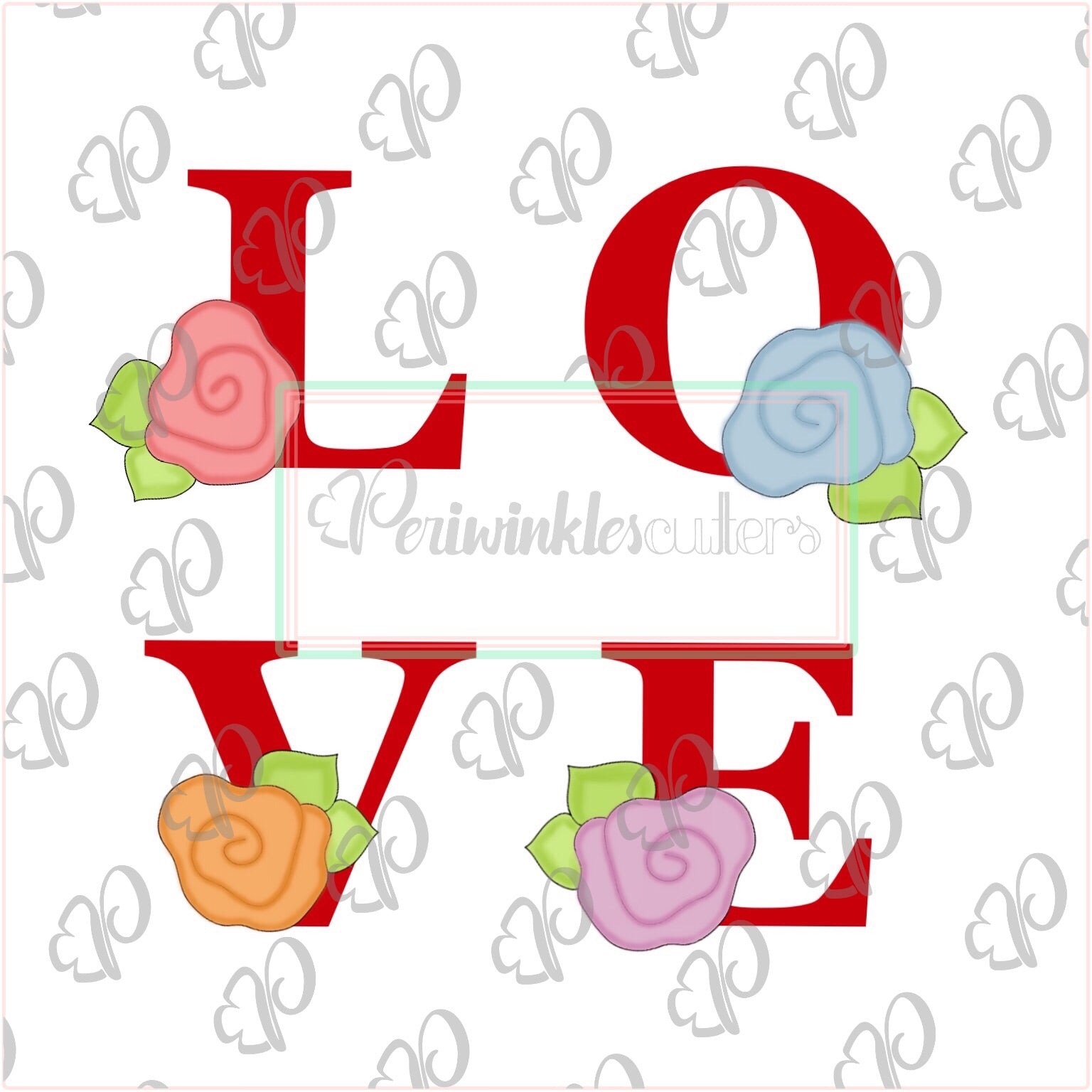 Floral Love Letters Cookie Cutter - Periwinkles Cutters