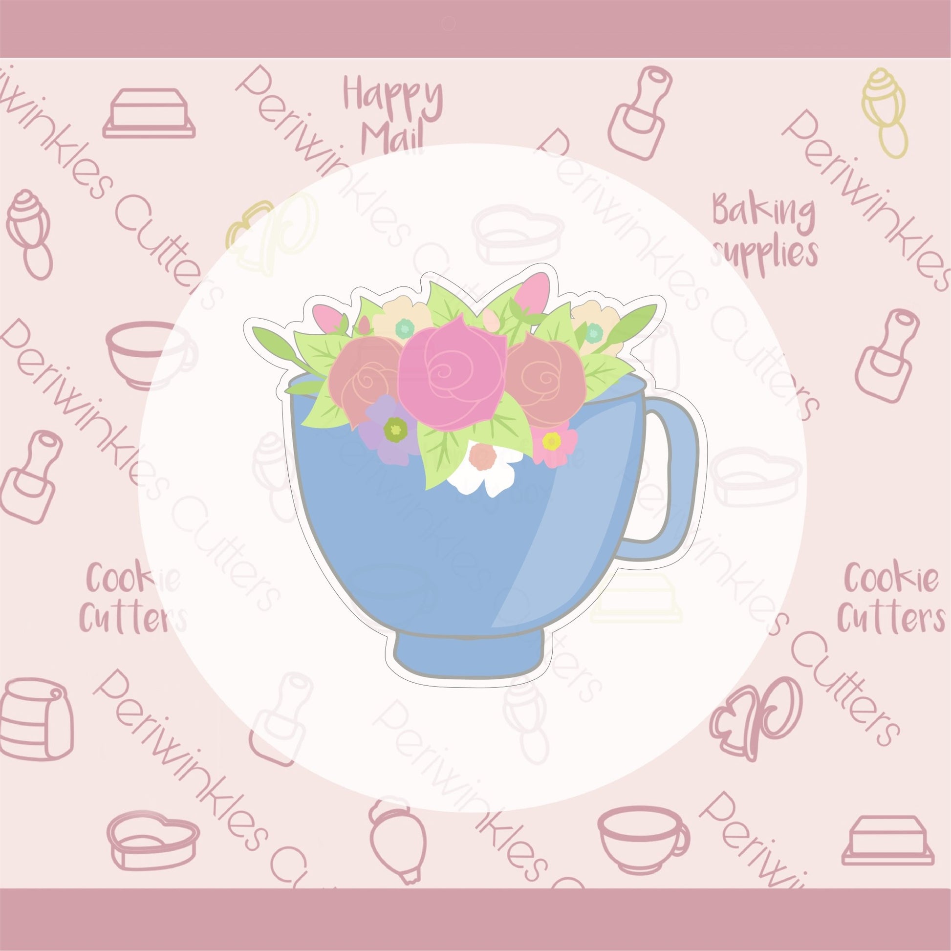 Floral Mixer Bowl Cookie Cutter - Periwinkles Cutters
