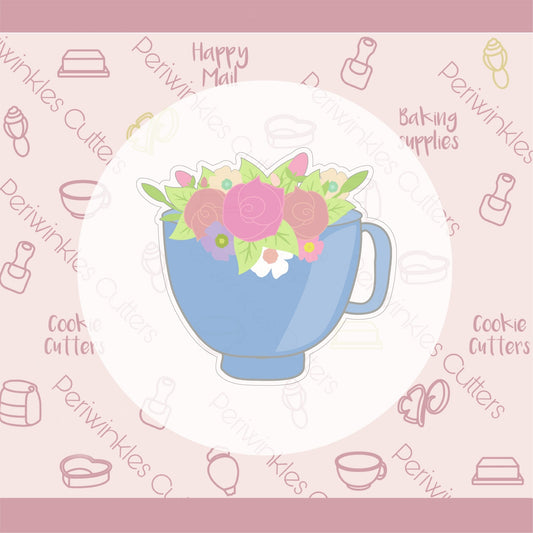 Floral Mixer Bowl Cookie Cutter - Periwinkles Cutters