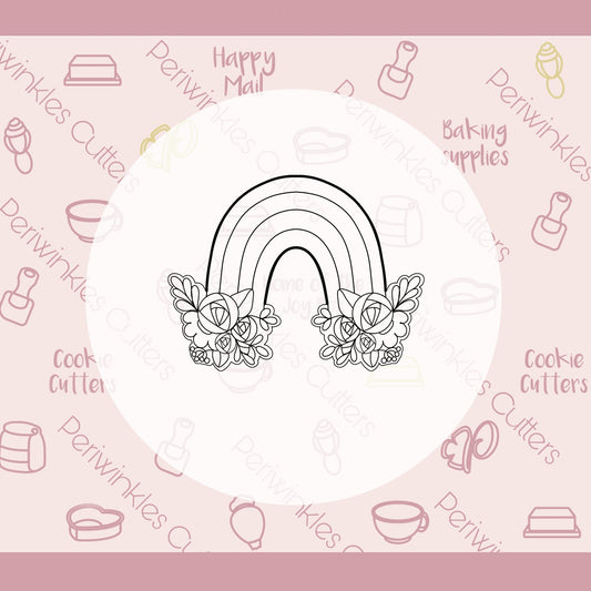 Floral Rainbow Mom Cookie Cutter - Periwinkles Cutters