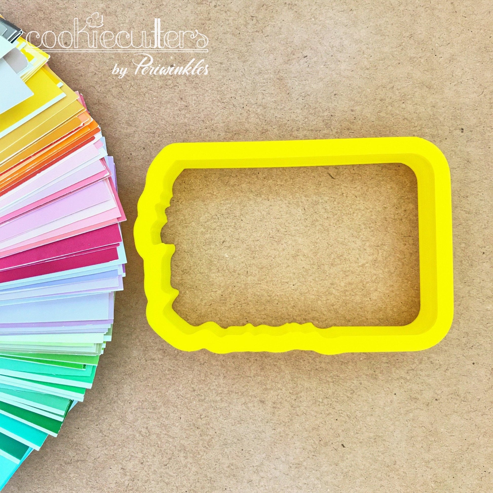 Floral Rectangle Frame Cookie Cutter - Periwinkles Cutters