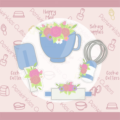 Floral Rolling Pin Cookie Cutter - Periwinkles Cutters