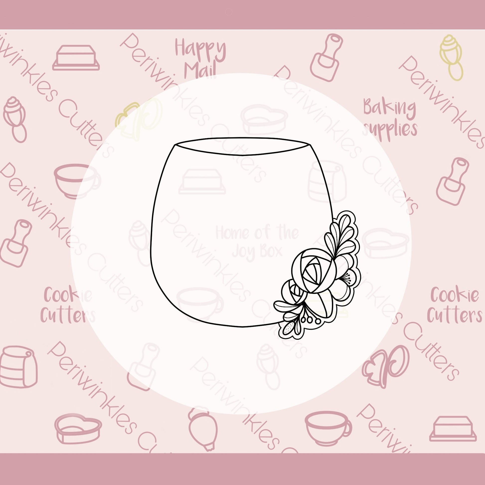 Floral Short Glass Cookie Cutter - Periwinkles Cutters