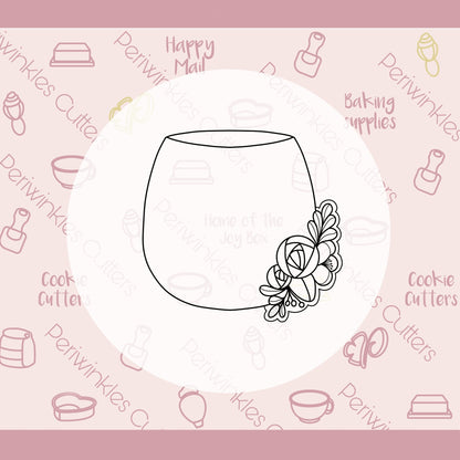 Floral Short Glass Cookie Cutter - Periwinkles Cutters