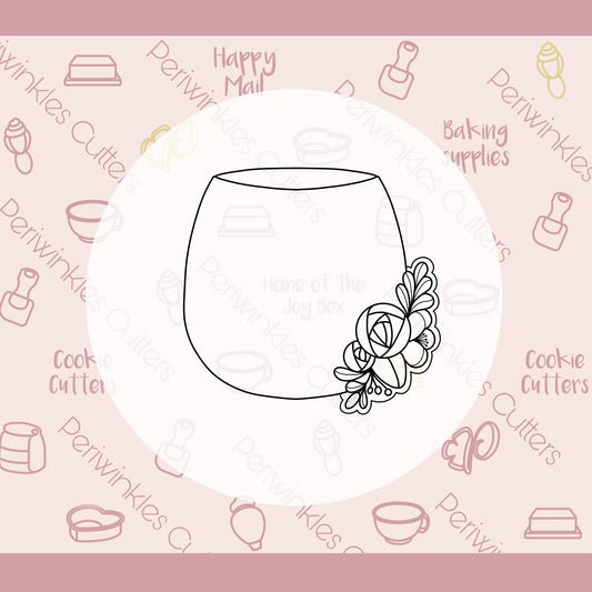 Floral Short Glass Cookie Cutter - Periwinkles Cutters