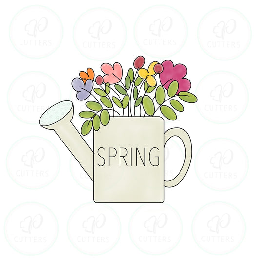 Floral Watering Can Cookie Cutter - Periwinkles Cutters