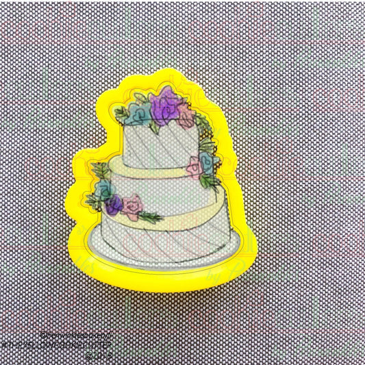 Floral Wedding Cake Cookie Cutter - Periwinkles Cutters
