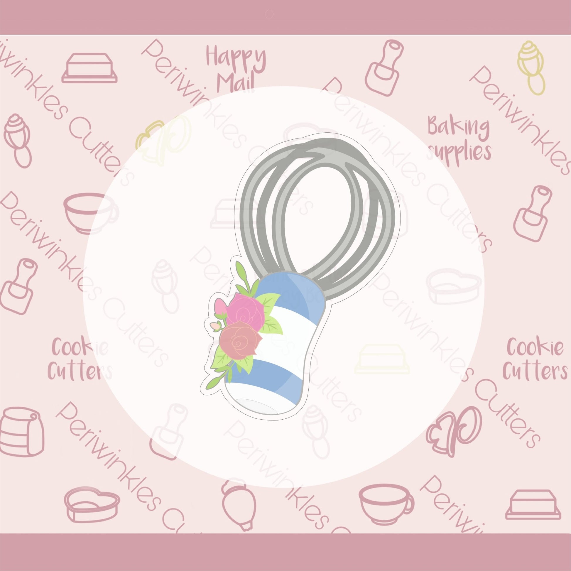Floral Whisk Cookie Cutter - Periwinkles Cutters