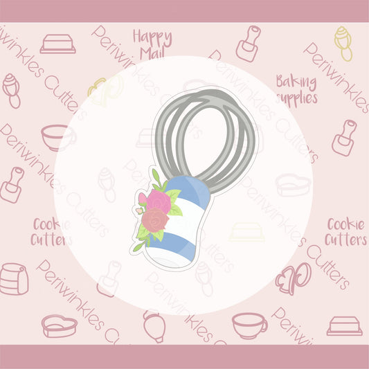 Floral Whisk Cookie Cutter - Periwinkles Cutters