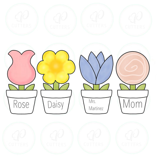 Flowers in a Pot Cookie Cutter Set - Periwinkles Cutters