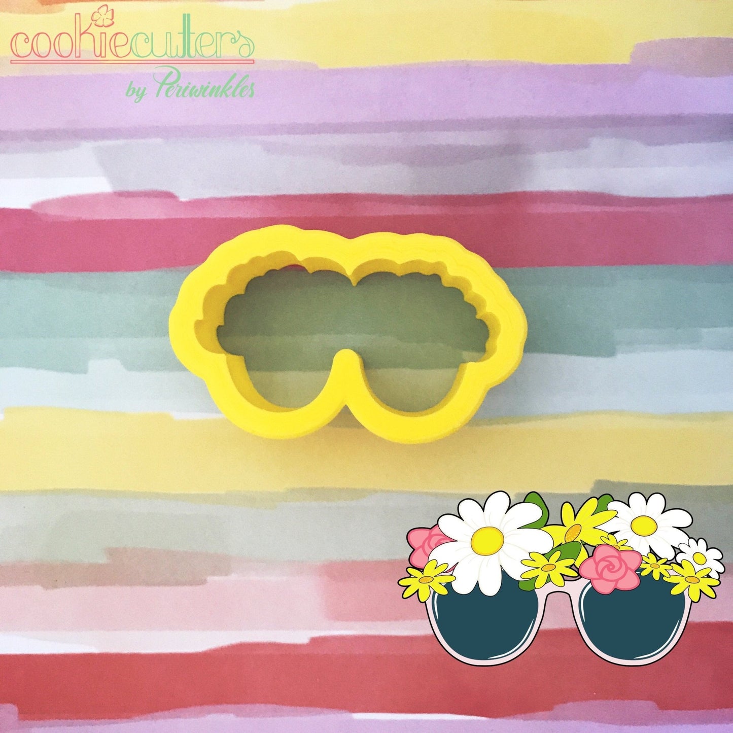 Flowers Sunglasses Cookie Cutter - Periwinkles Cutters