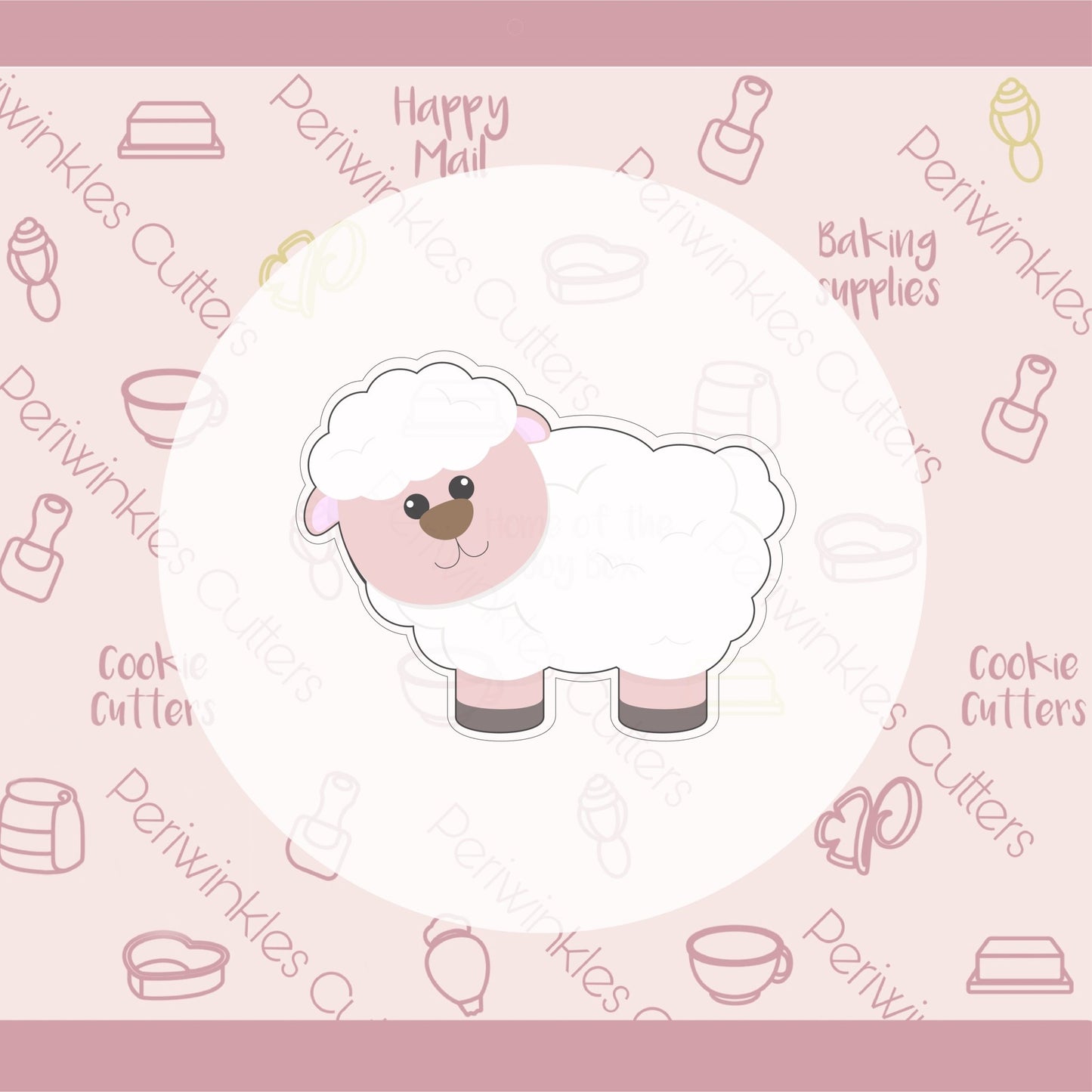Fluffy Sheep - Lamb Cookie Cutter - Periwinkles Cutters