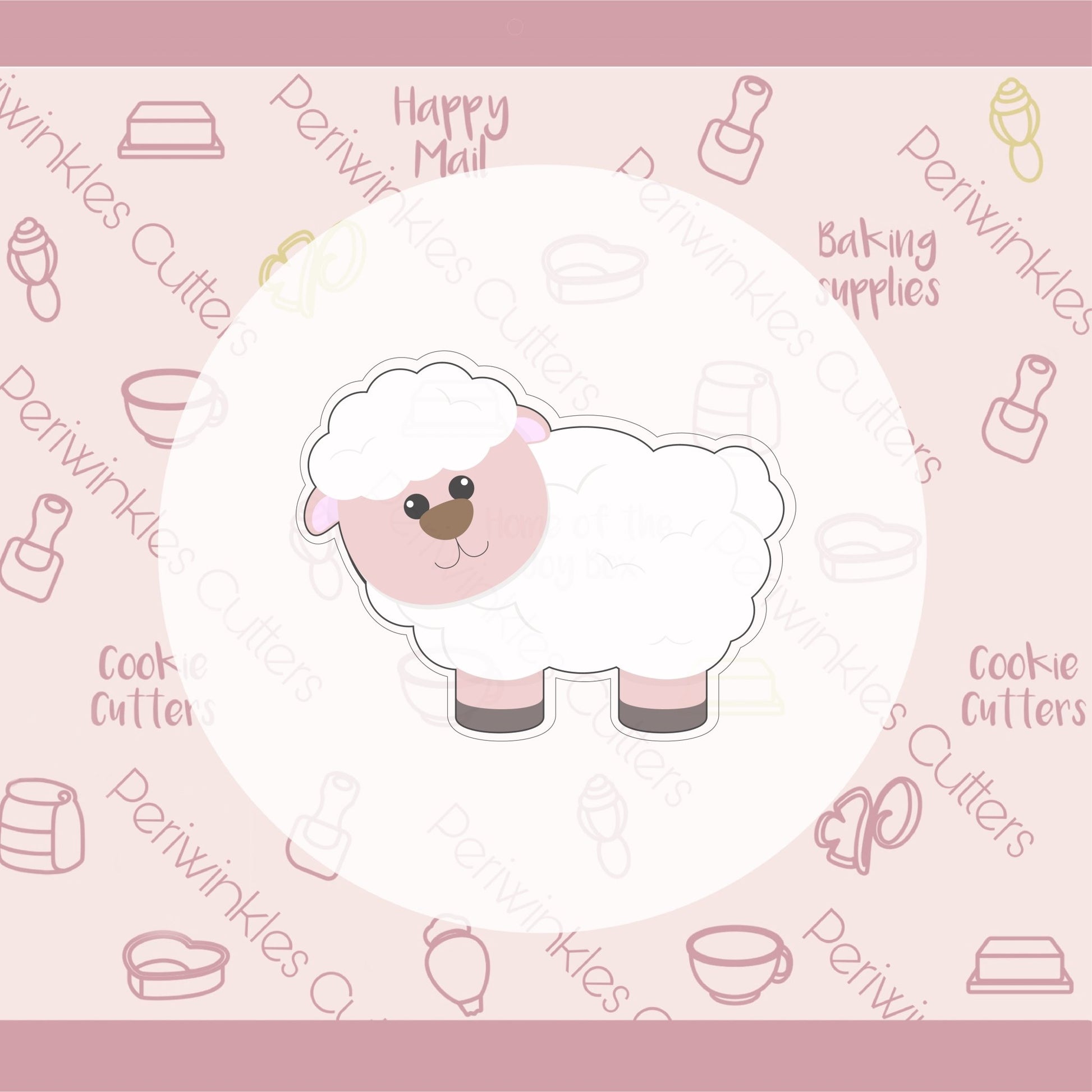 Fluffy Sheep - Lamb Cookie Cutter - Periwinkles Cutters