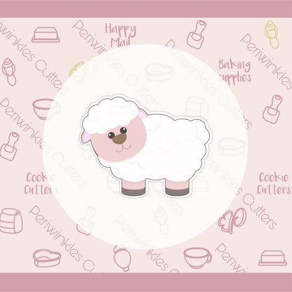 Fluffy Sheep - Lamb Cookie Cutter - Periwinkles Cutters