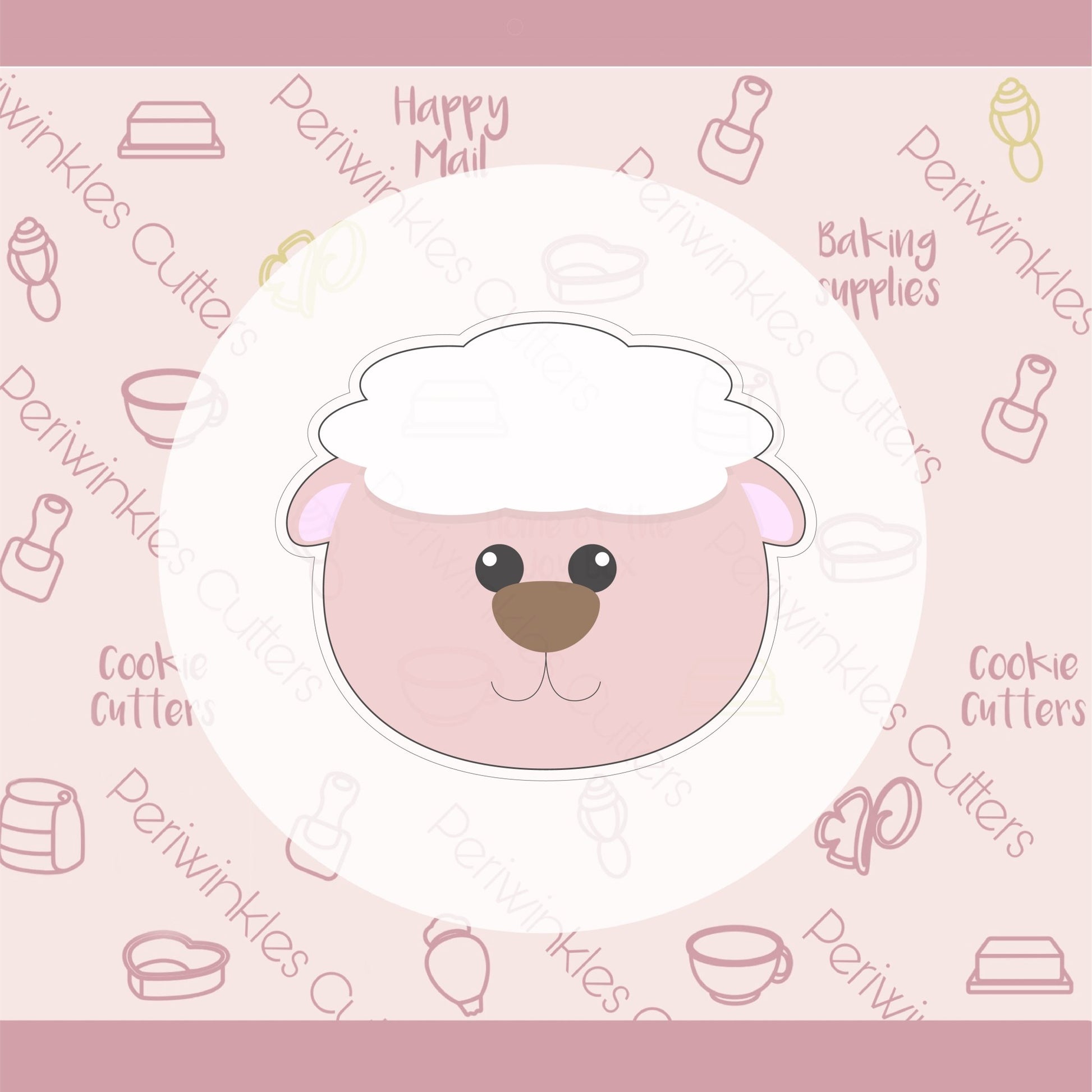 Fluffy Sheep - Lamb Face Cookie Cutter - Periwinkles Cutters