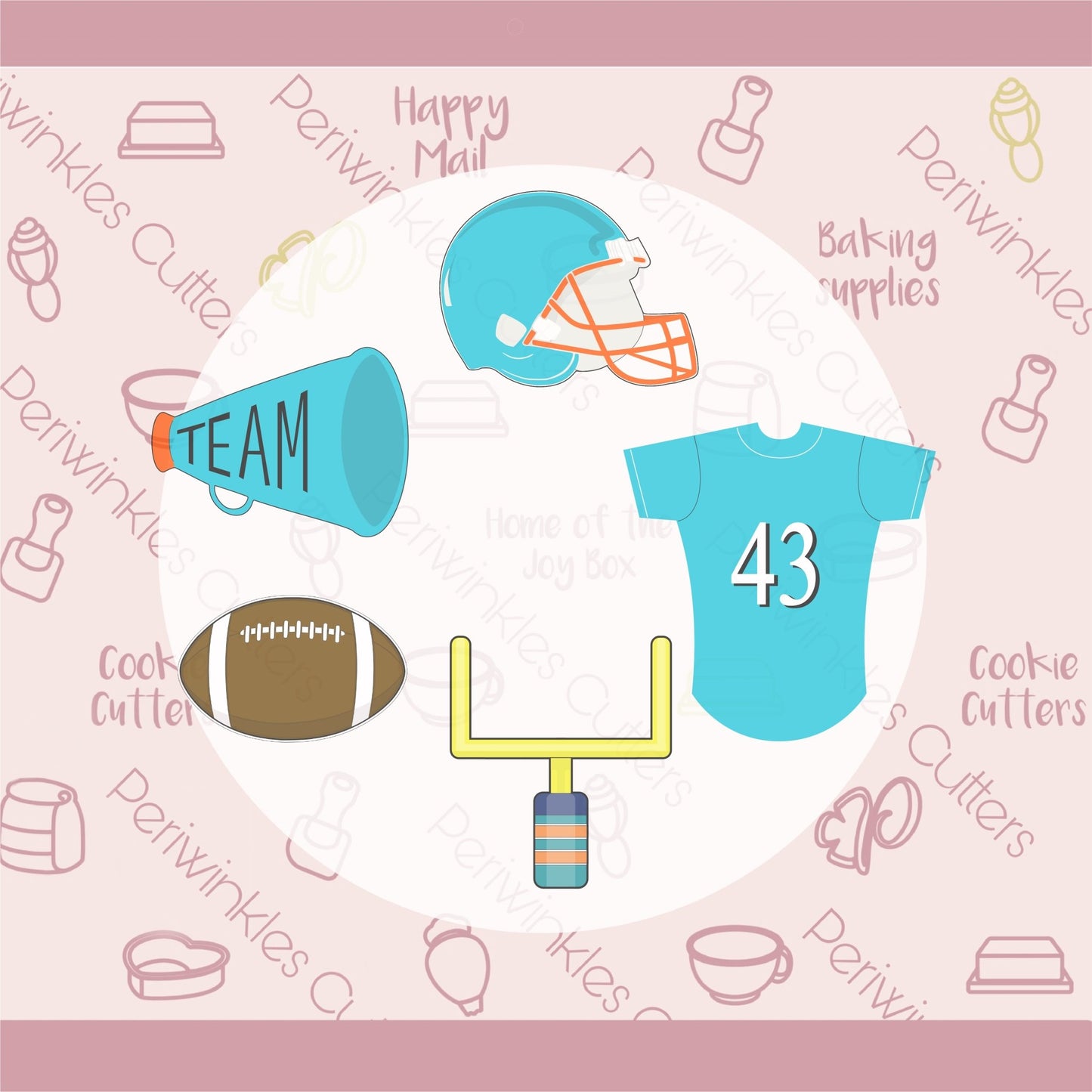 Football Cookie Cutter - Periwinkles Cutters