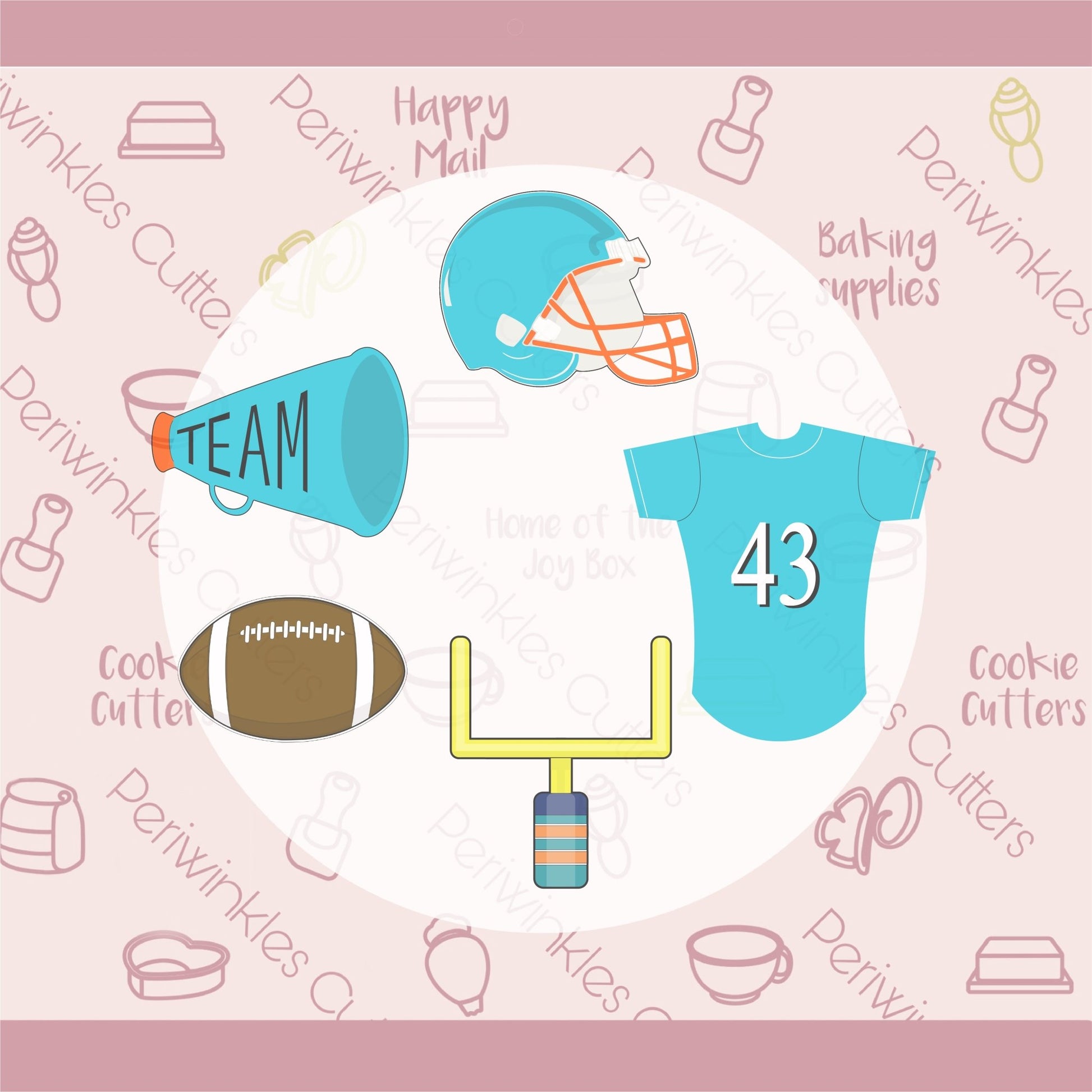 Football Cookie Cutter - Periwinkles Cutters