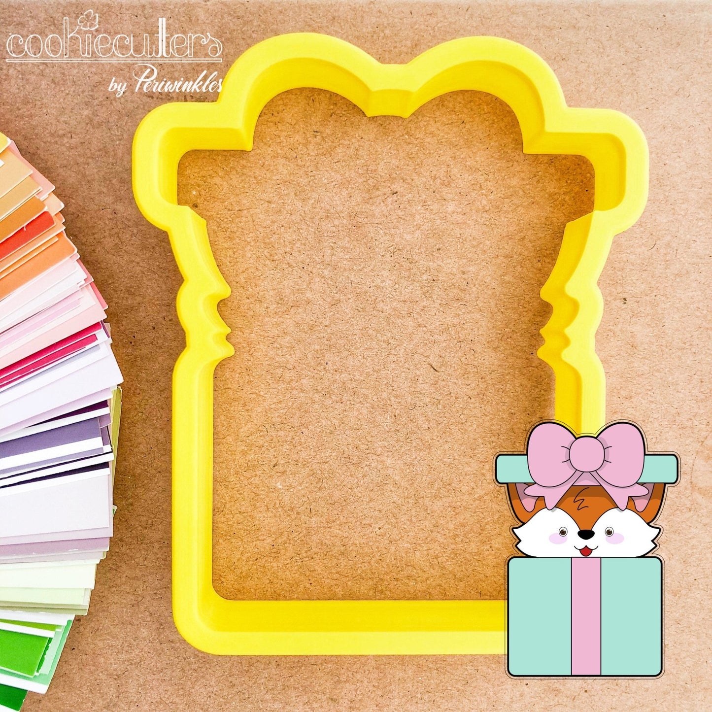 Foxy in a Gift Box Cookie Cutter - Periwinkles Cutters