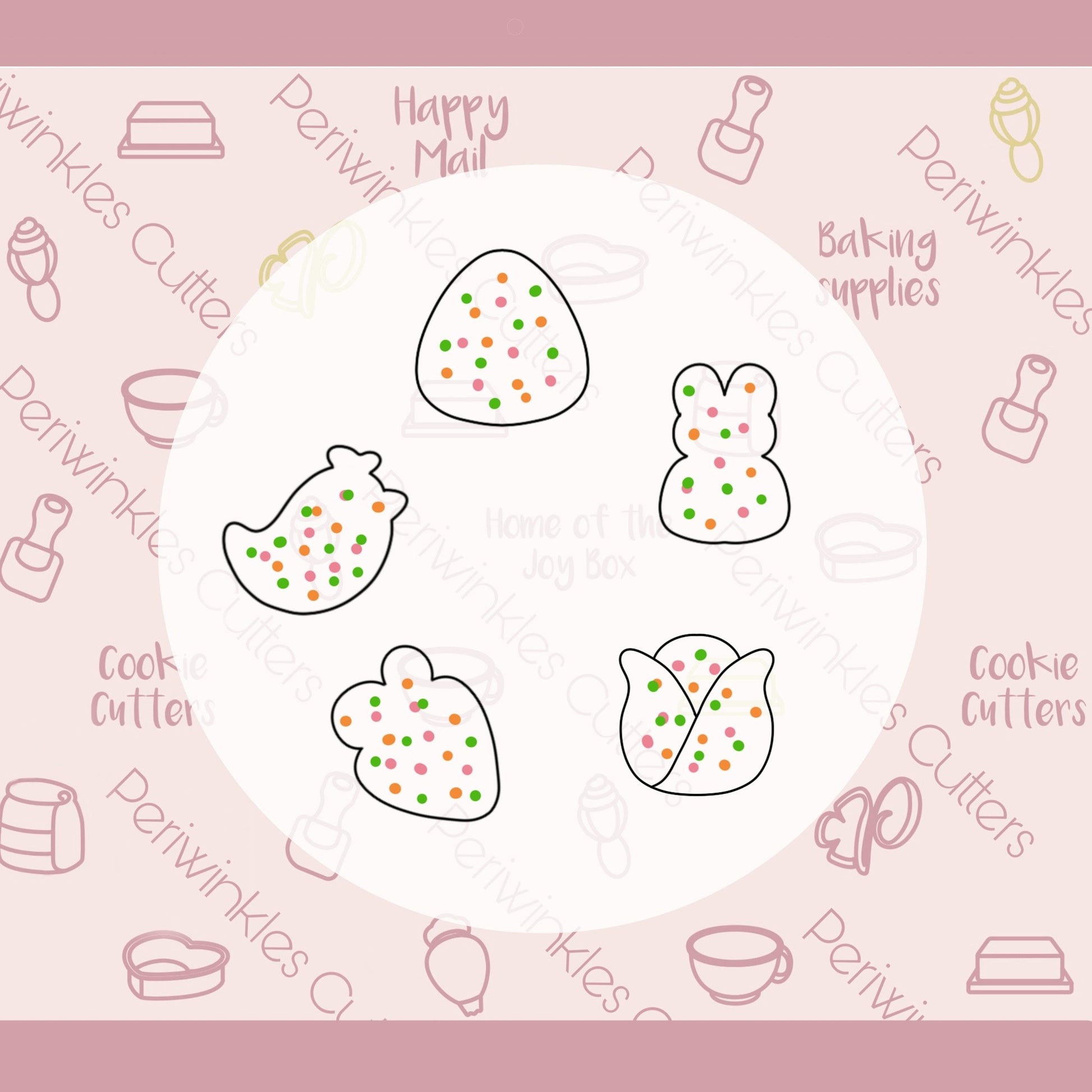 Frosted Easter Mini Cookie Cutters Set 5 Pieces - Periwinkles Cutters