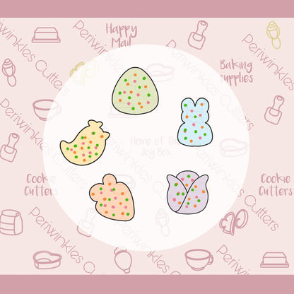 Frosted Easter Mini Cookie Cutters Set 5 Pieces - Periwinkles Cutters