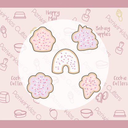 Frosted Valentine Magical Mini Cookie Cutters Set 5 Pieces - Periwinkles Cutters
