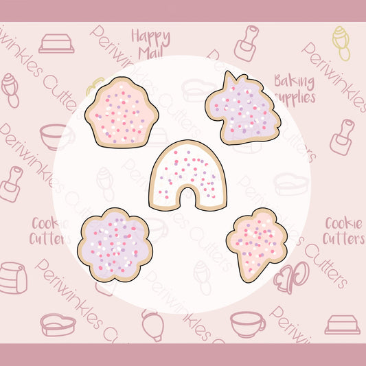 Frosted Valentine Magical Mini Cookie Cutters Set 5 Pieces - Periwinkles Cutters