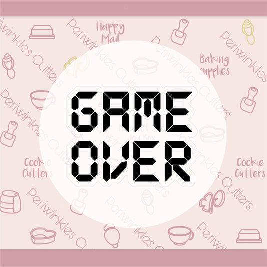 Game Over Frame Cookie Cutter - Periwinkles Cutters