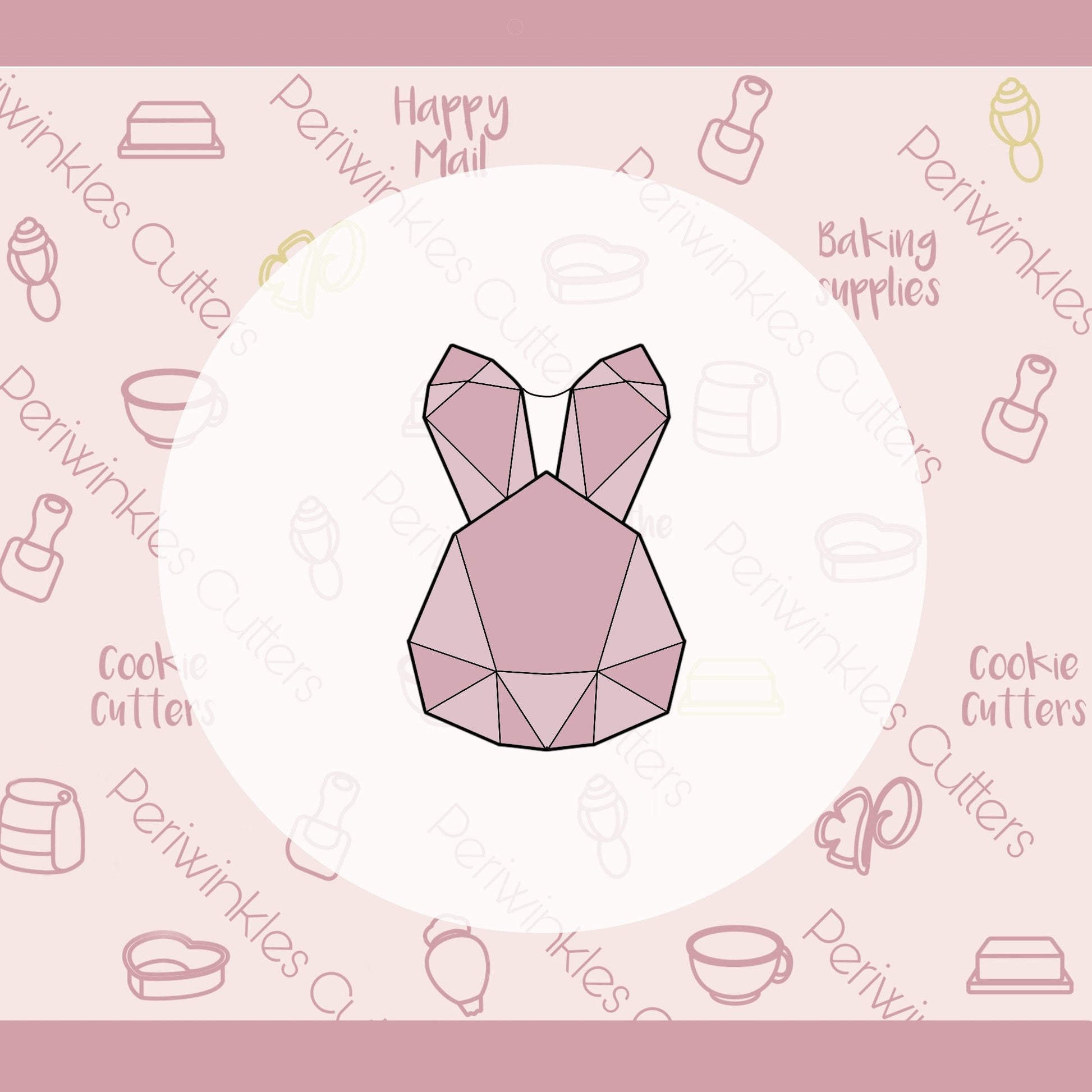 Gem Bunny Cookie Cutter - Periwinkles Cutters