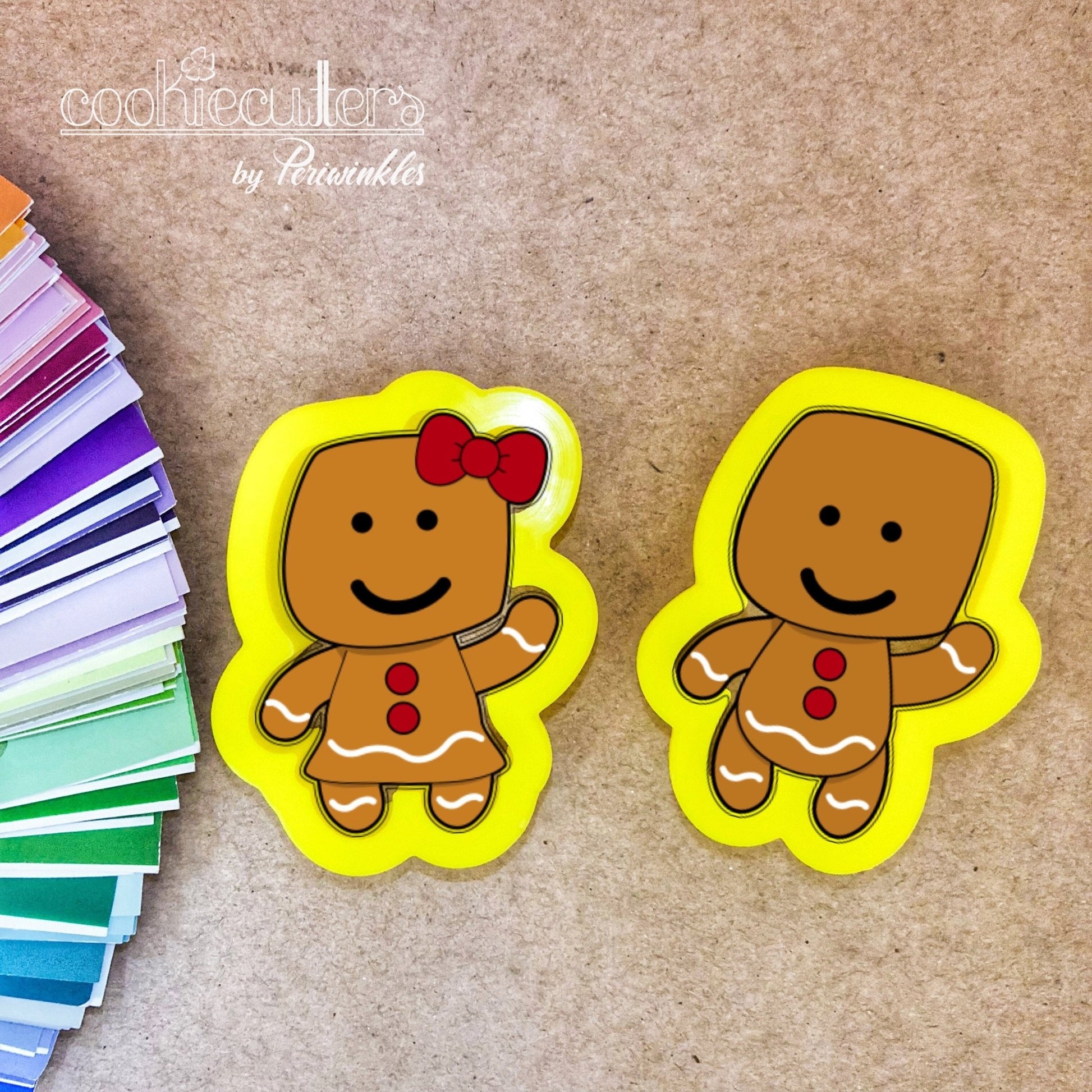 Gingerbread Girl and Boy Cookie Cutter - Periwinkles Cutters