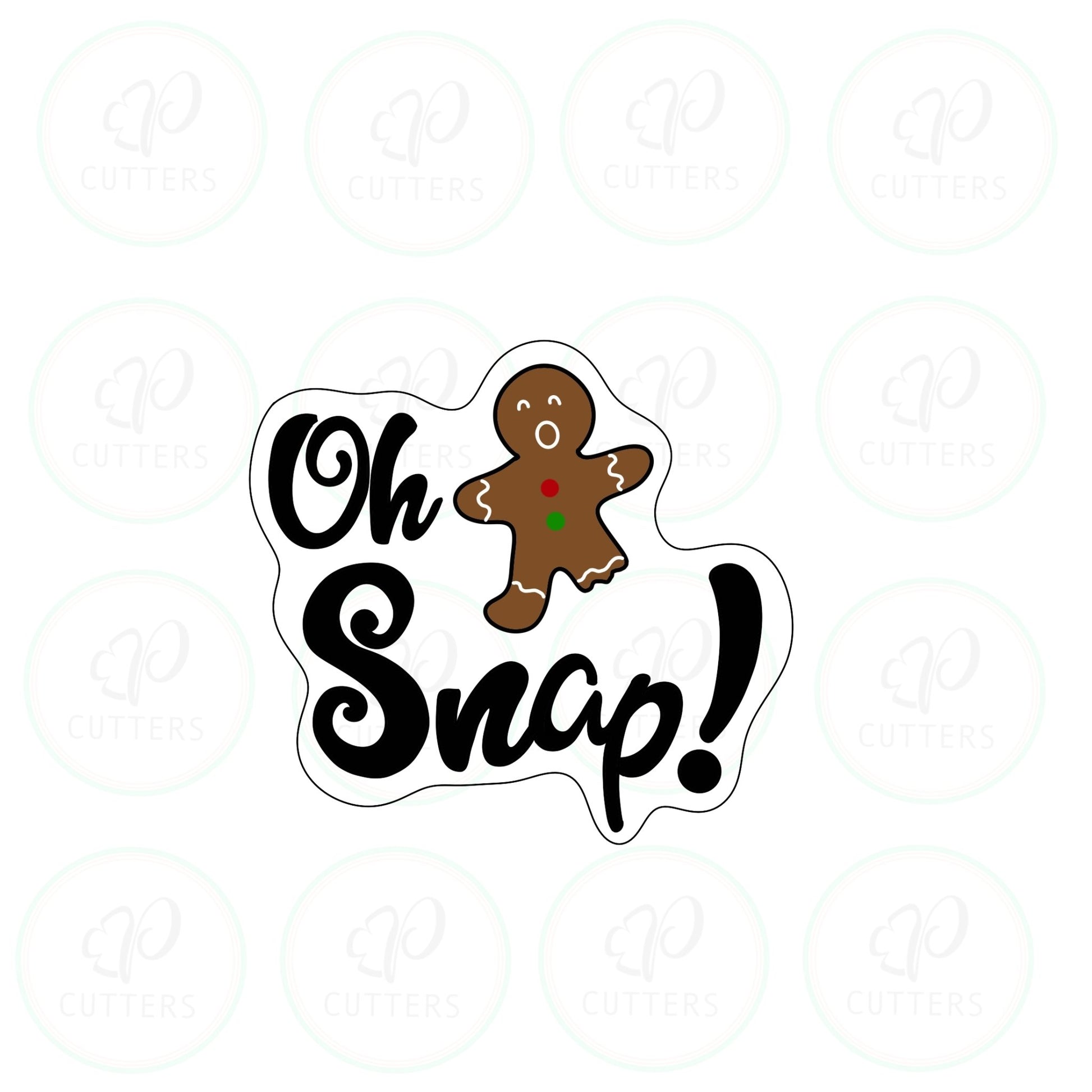 Gingerbreadman Oh Snap! Plaque Cookie Cutter - Periwinkles Cutters