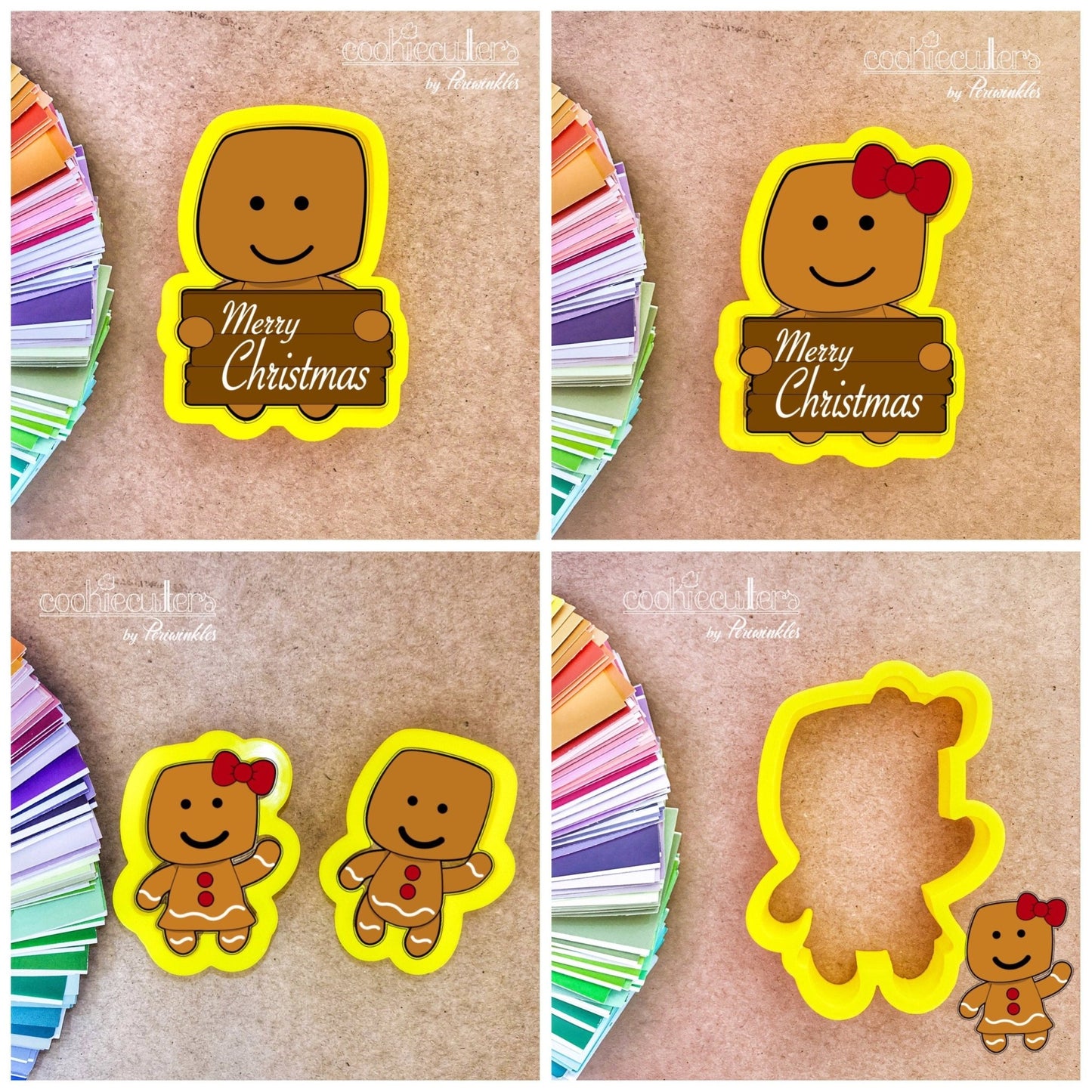 Girl and Boy Mummies with Plaque Cookie Cutter - Periwinkles Cutters