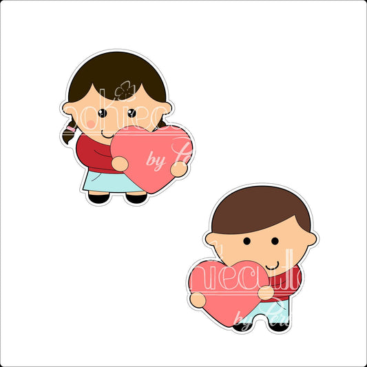 Girl and Boy You Have My Heart Cookie Cutter - Periwinkles Cutters