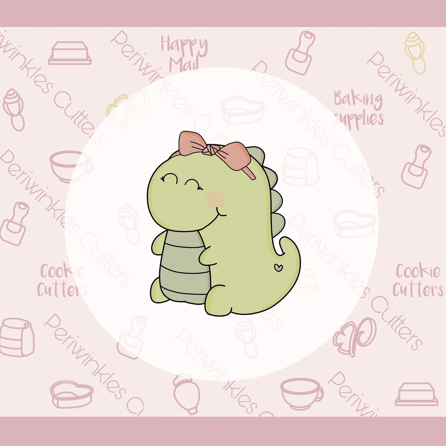 Girly Dino Cookie Cutter - Periwinkles Cutters