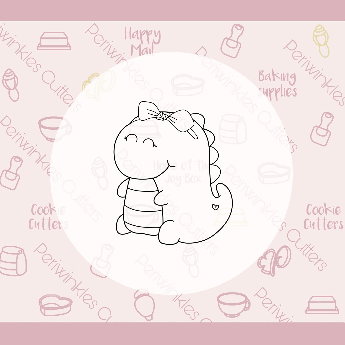 Girly Dino Cookie Cutter - Periwinkles Cutters