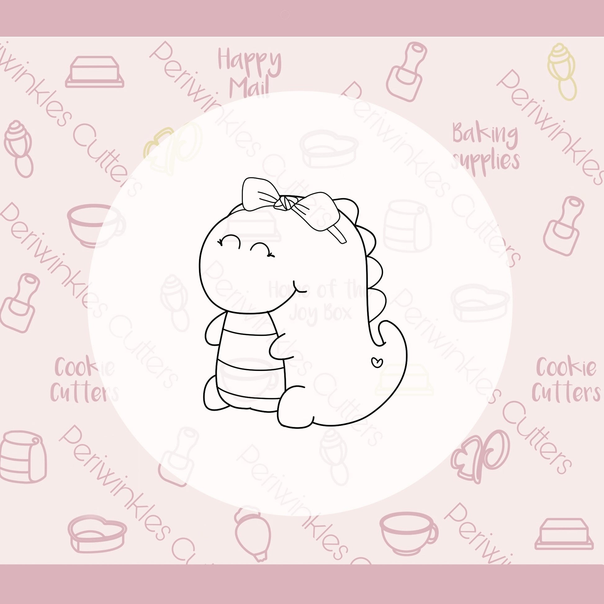 Girly Dino Cookie Cutter - Periwinkles Cutters