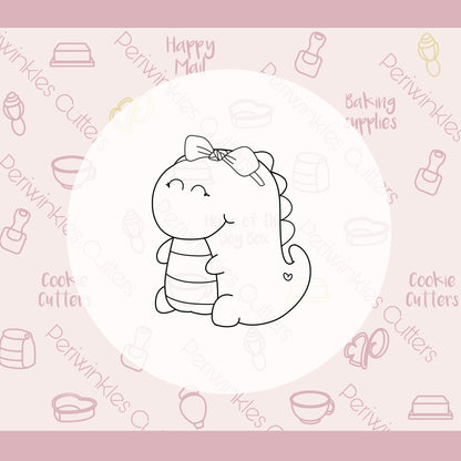 Girly Dino Cookie Cutter - Periwinkles Cutters