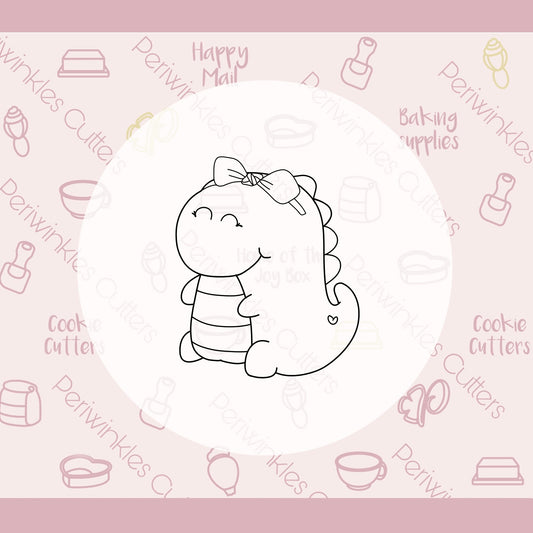 Girly Dino Cookie Cutter - Periwinkles Cutters