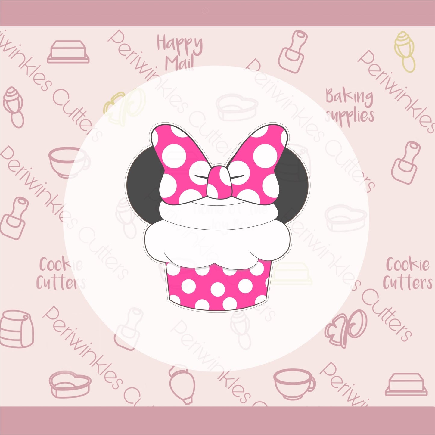 Girly Mouse Cupcake Cookie Cutter - Periwinkles Cutters