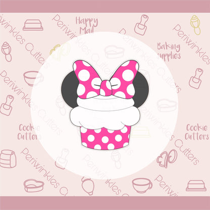 Girly Mouse Cupcake Cookie Cutter - Periwinkles Cutters
