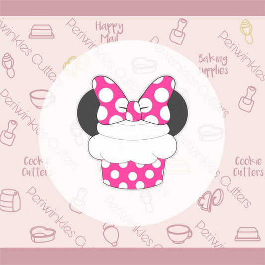 Girly Mouse Cupcake Cookie Cutter - Periwinkles Cutters