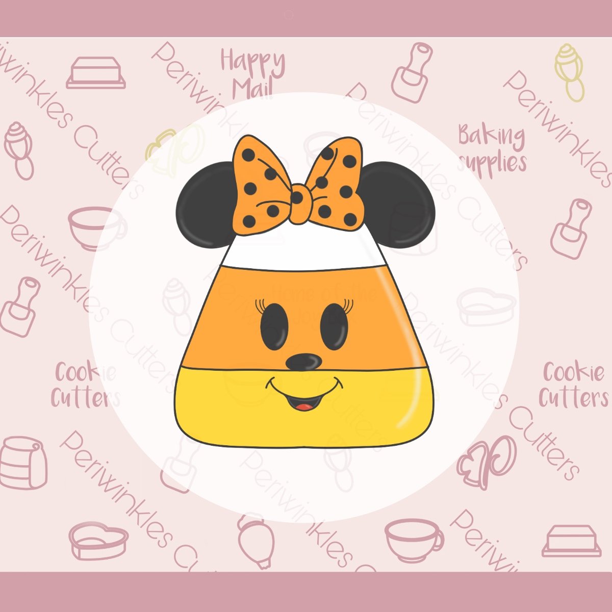 Girly Mouse Ears Candy Corn Cookie Cutter - Periwinkles Cutters
