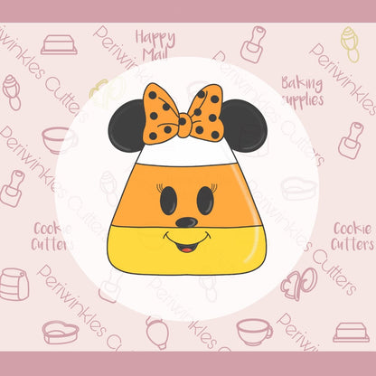 Girly Mouse Ears Candy Corn Cookie Cutter - Periwinkles Cutters