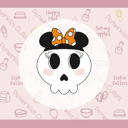 Girly Mouse Ears Candy Skull Cookie Cutter - Periwinkles Cutters