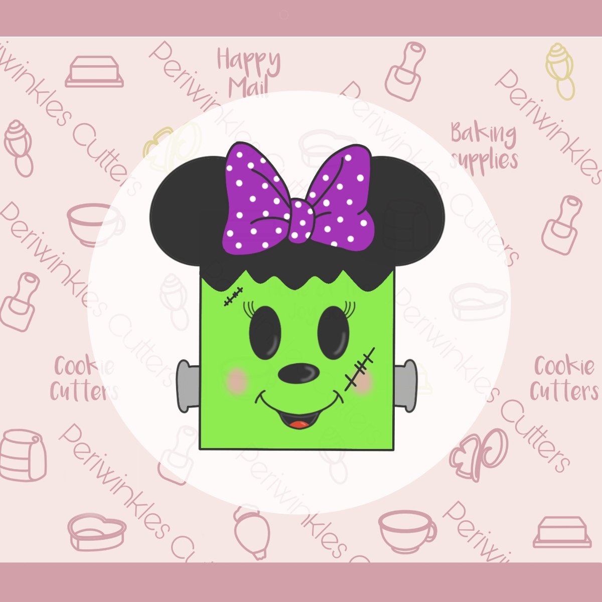 Girly Mouse Ears Franke Cookie Cutter - Periwinkles Cutters
